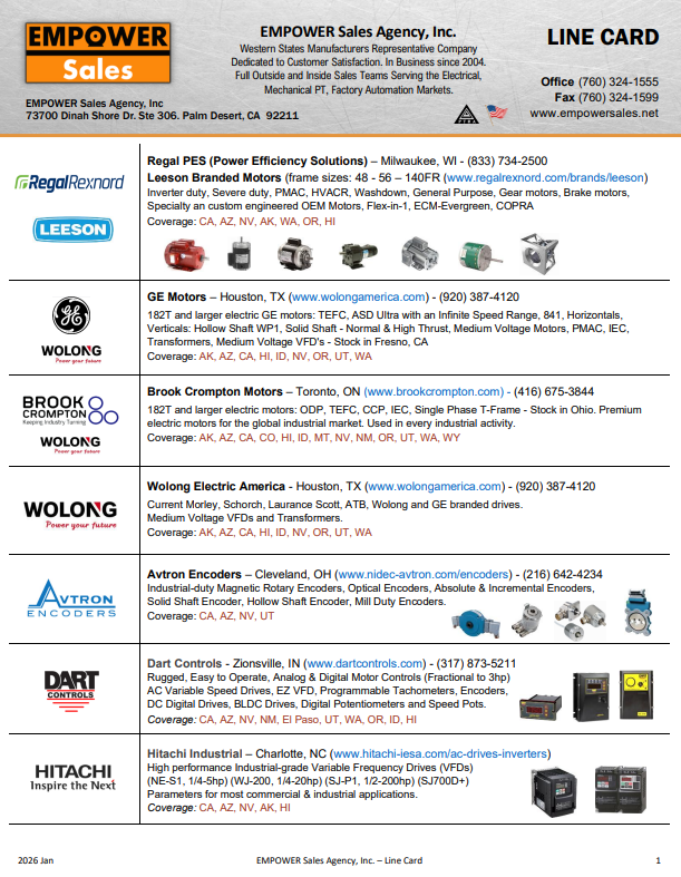 EMPOWER Sales Line Card